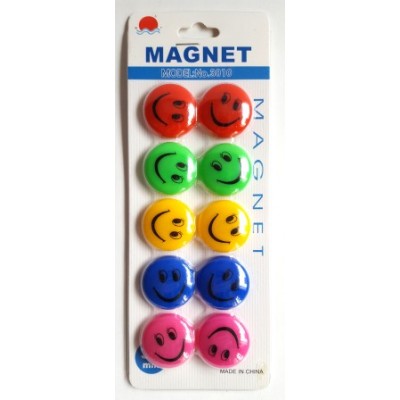 Набор магнитов для магнитно-маркер,доски3см 3010(смайлик)